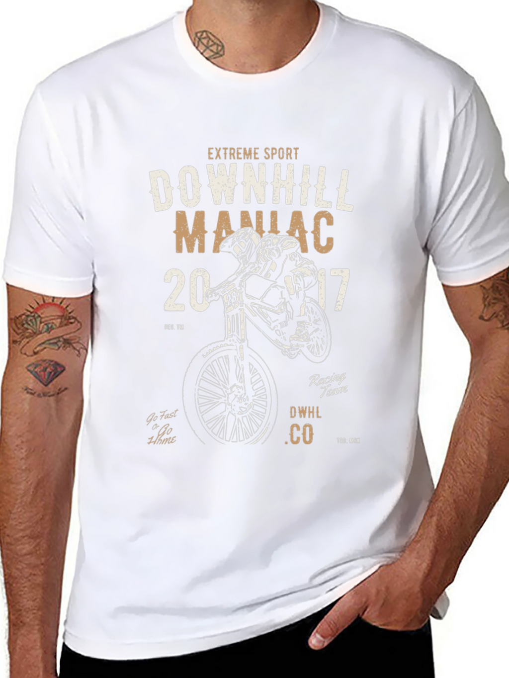 Downhill Maniac Graphic T-Shirt Extreme Sport