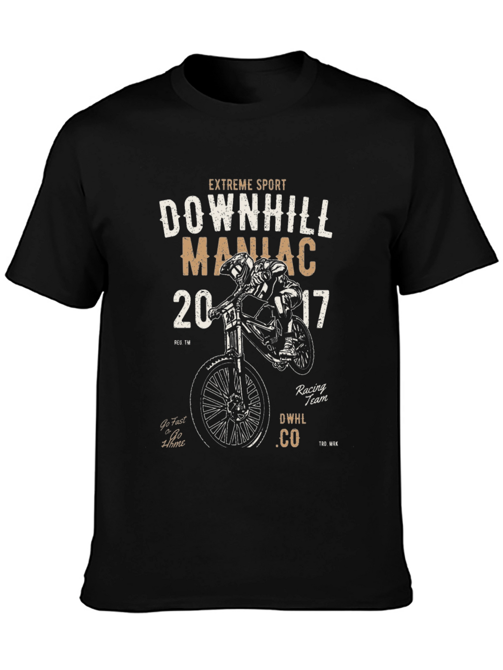 Downhill Maniac Graphic T-Shirt Extreme Sport