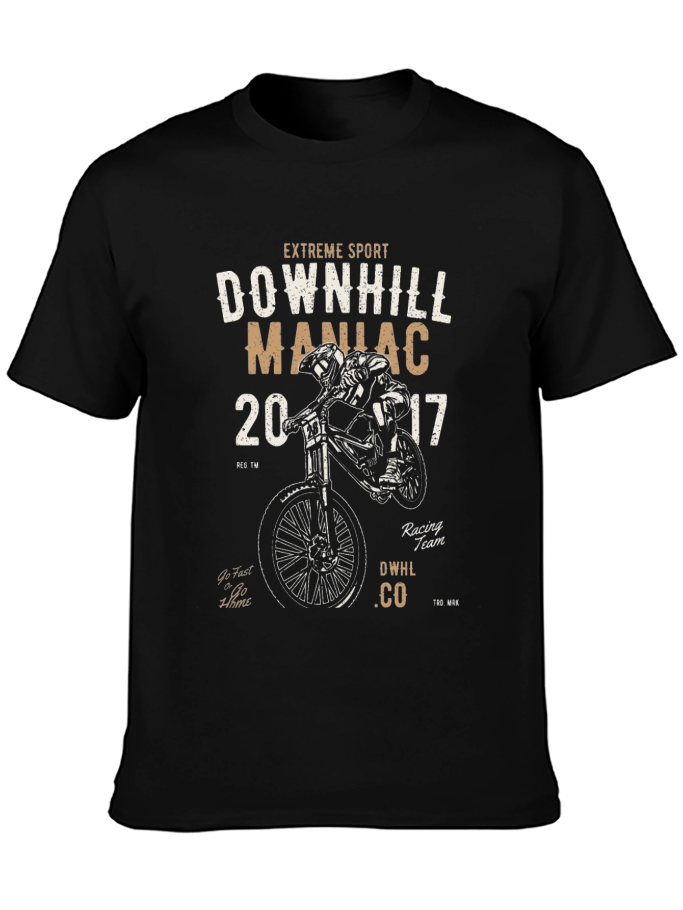 Downhill Maniac Graphic T-Shirt Extreme Sport