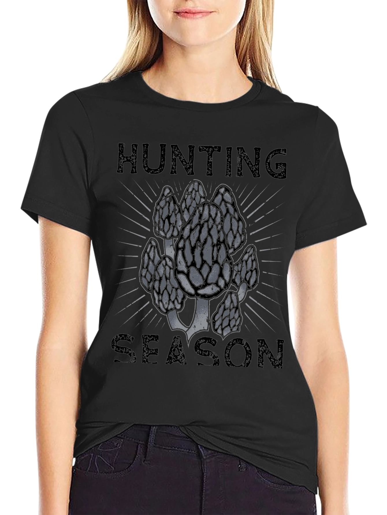 Hunting Season Mushroom T-Shirt - Black