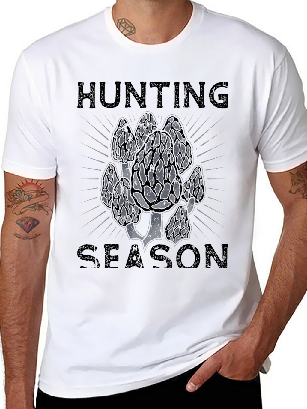 Hunting Season Mushroom T-Shirt - Black