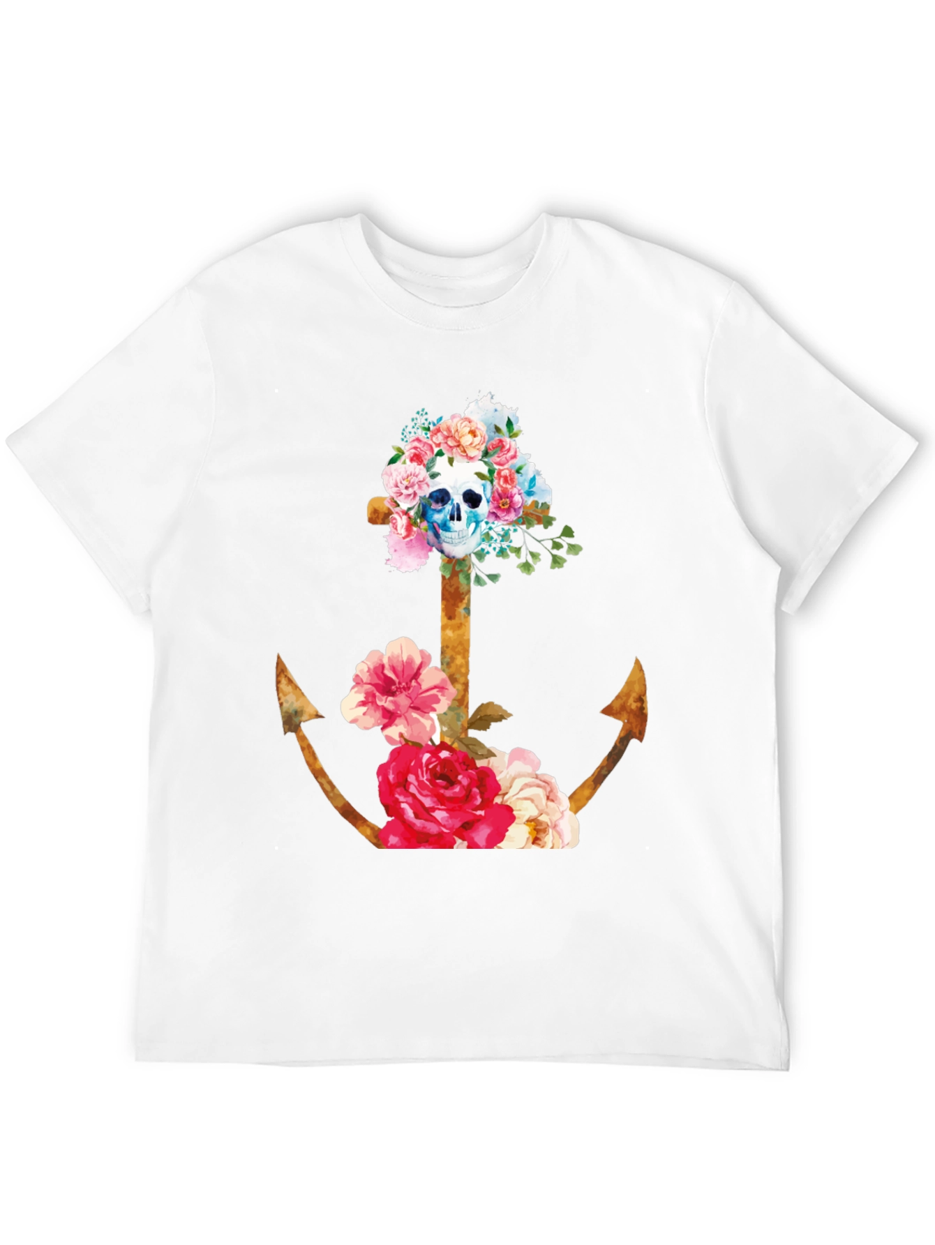 Floral Skull Anchor Graphic Tee