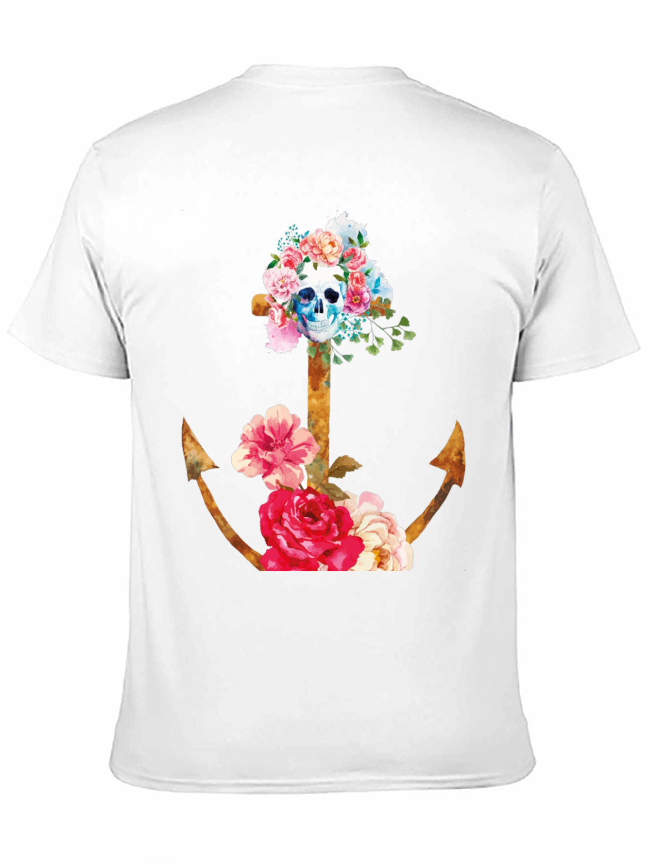 Floral Skull Anchor Graphic Tee