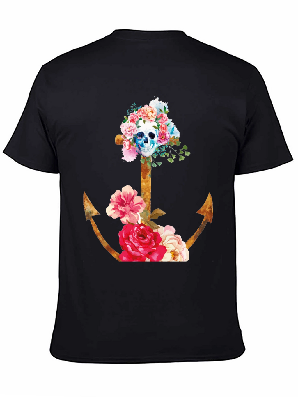 Floral Skull Anchor Graphic Tee