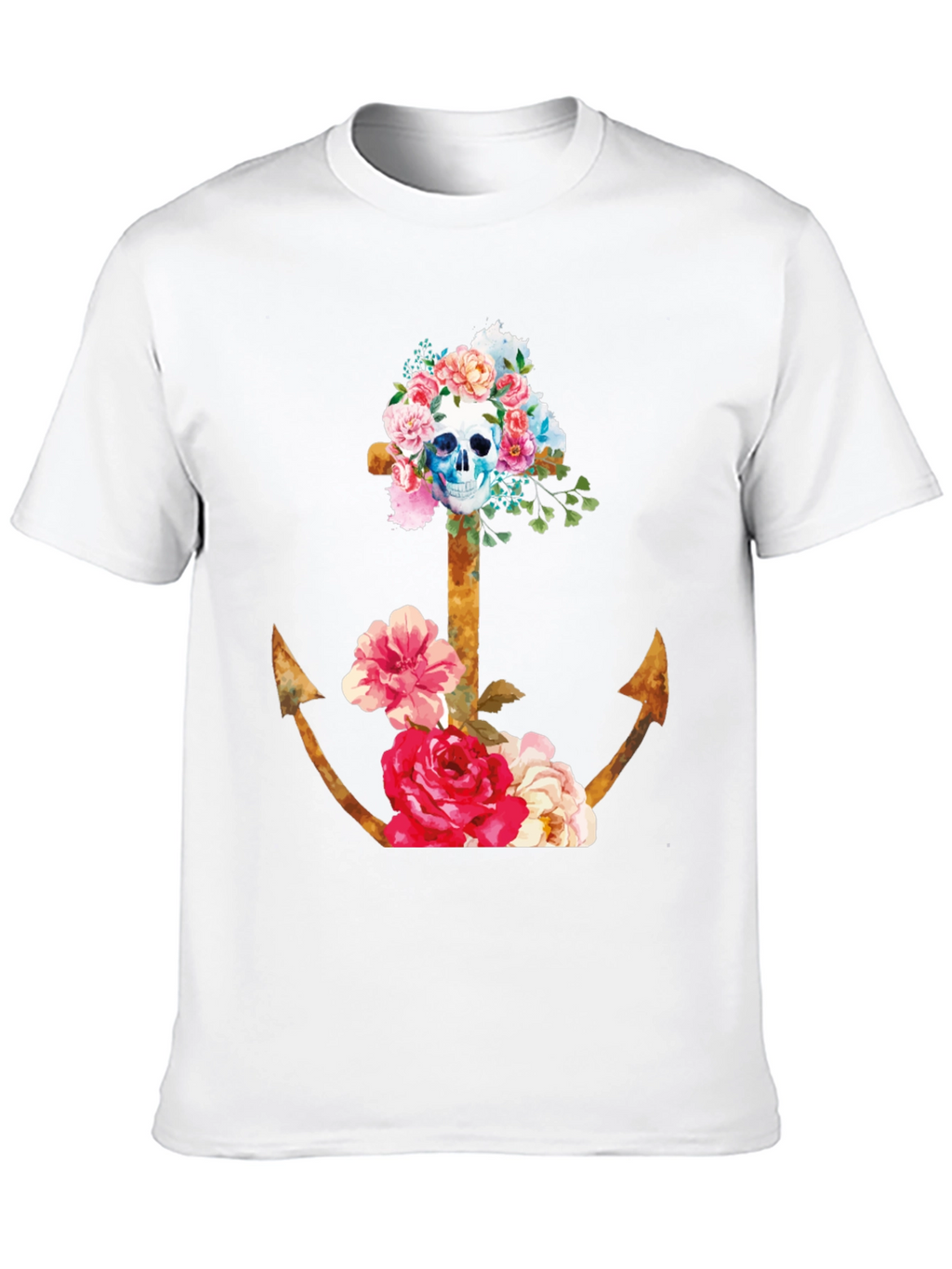 Floral Skull Anchor Graphic Tee