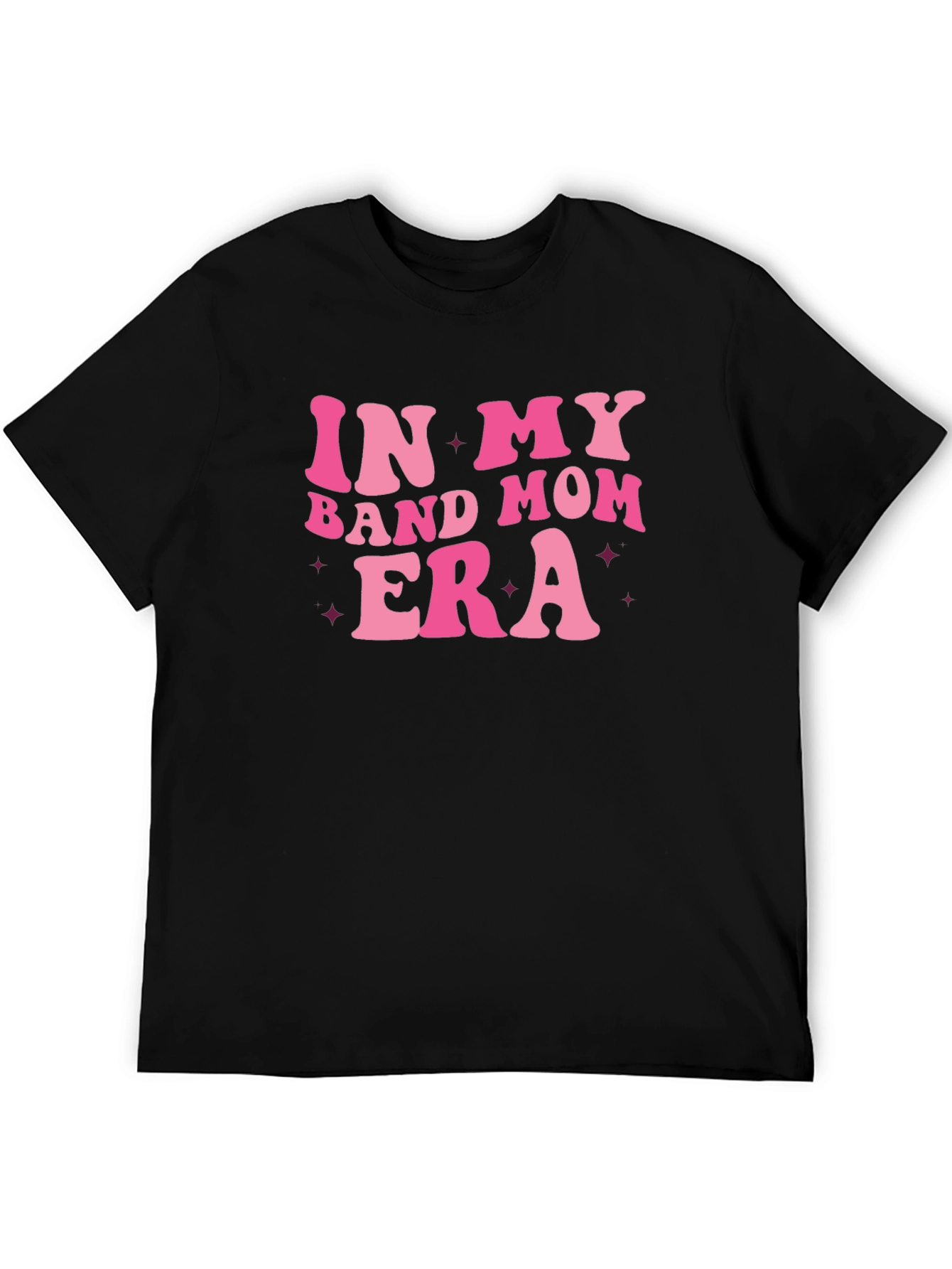 Band Mom Era Tee - Retro Pink Print on Black Shirt