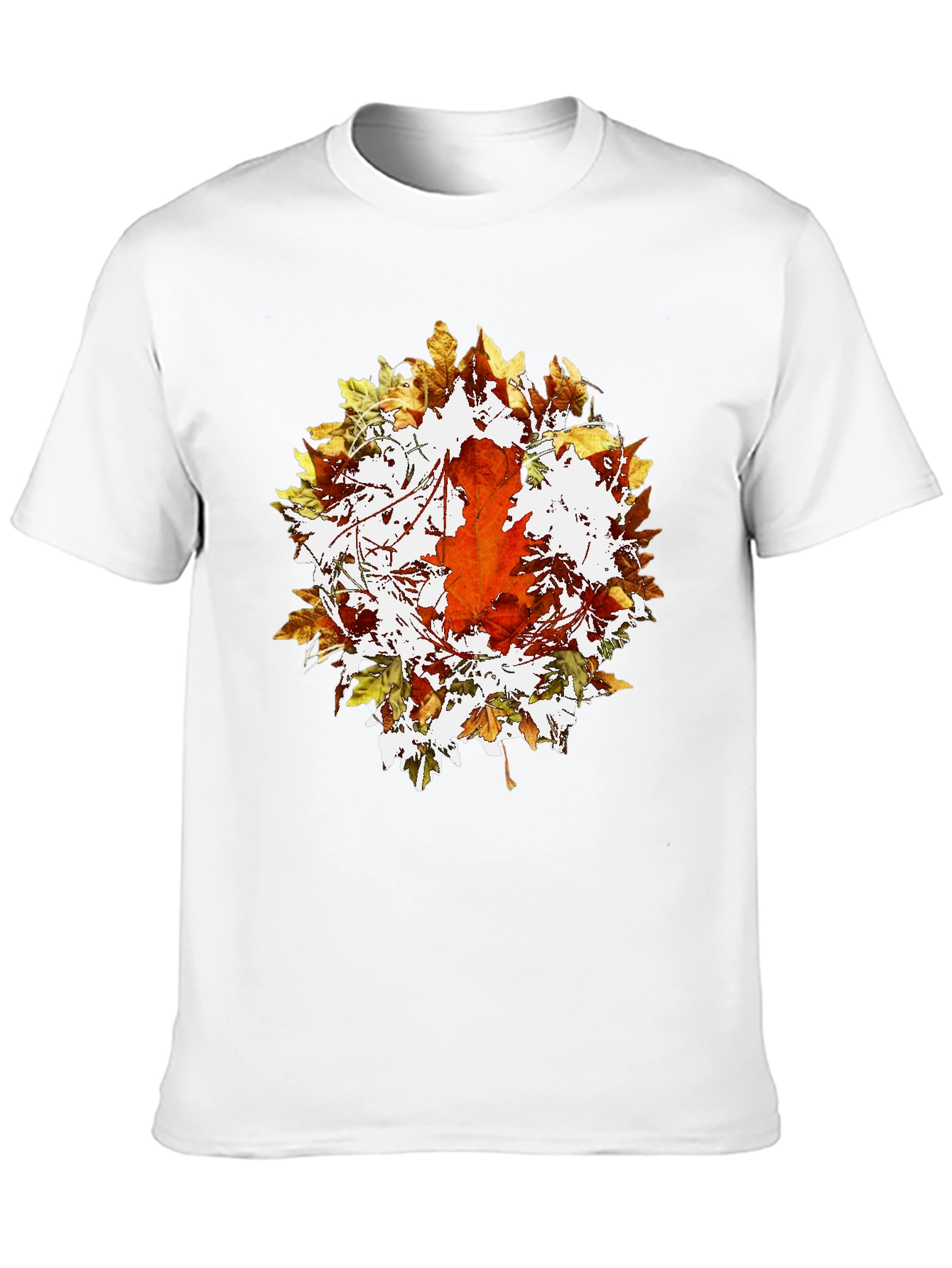 Autumn Leaf Graphic Black T-Shirt
