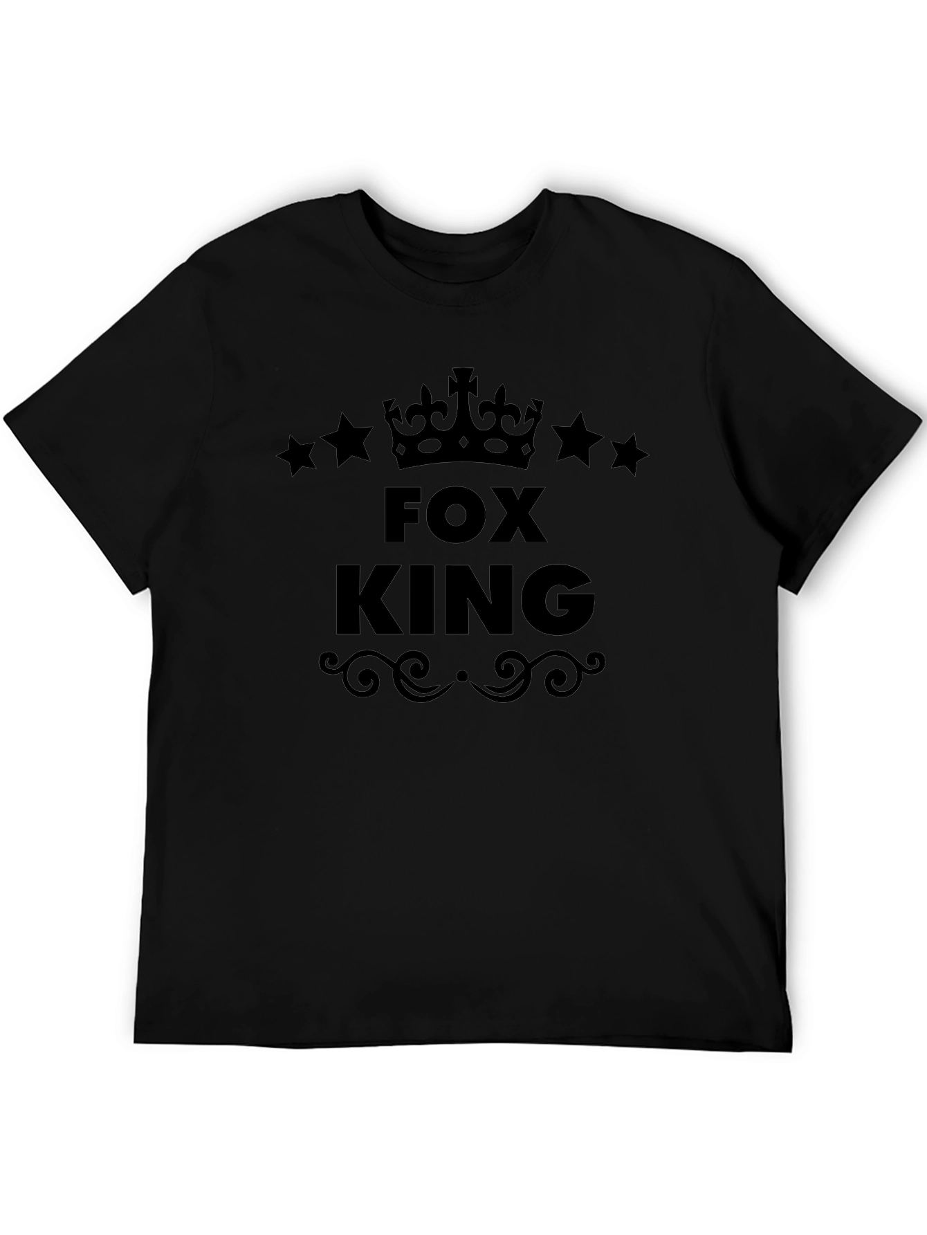 Fox King Black Graphic Tee - Stylish Crown Design