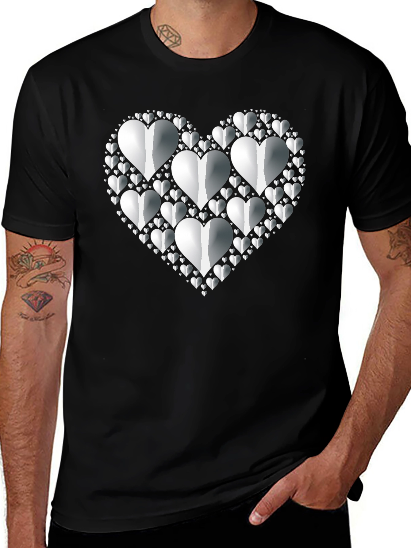 Heart Cluster Graphic Tee - Love All Around!