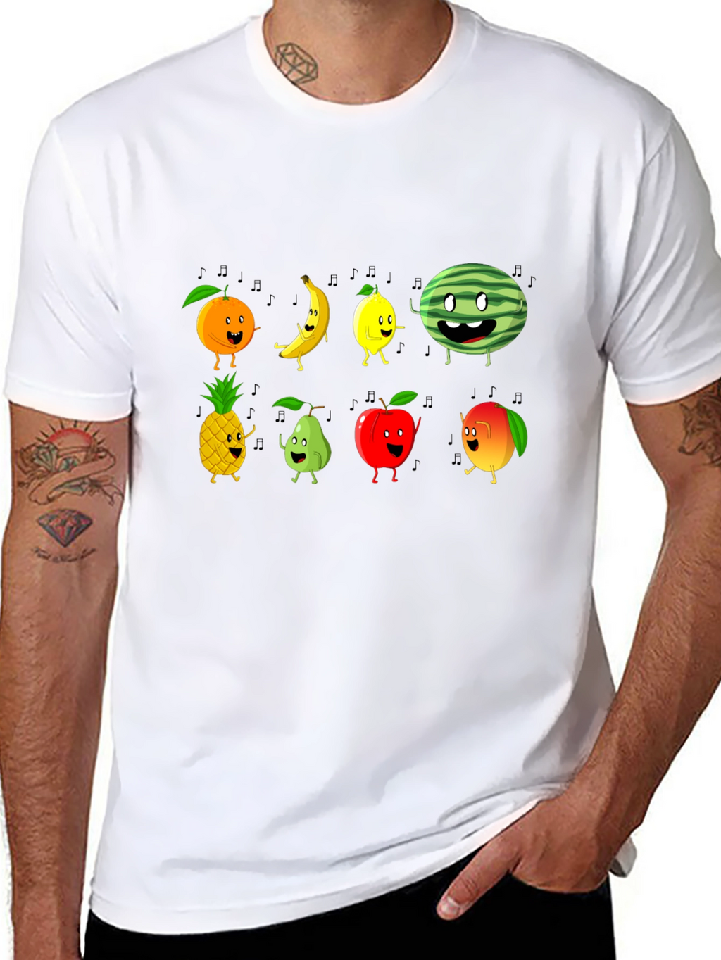 Fun Fruits Graphic Tee - Black