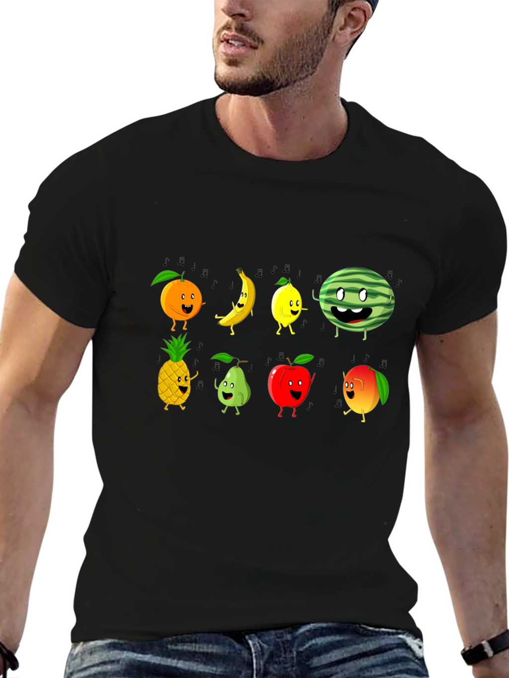 Fun Fruits Graphic Tee - Black
