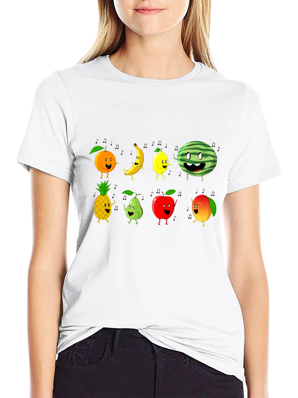 Fun Fruits Graphic Tee - Black