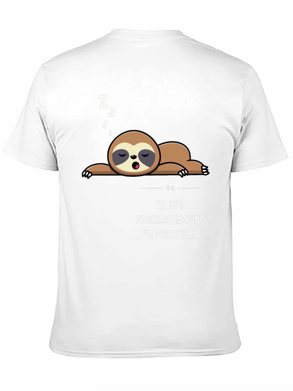 Funny Sloth Procrastinating Prioritizing Black T-Shirt