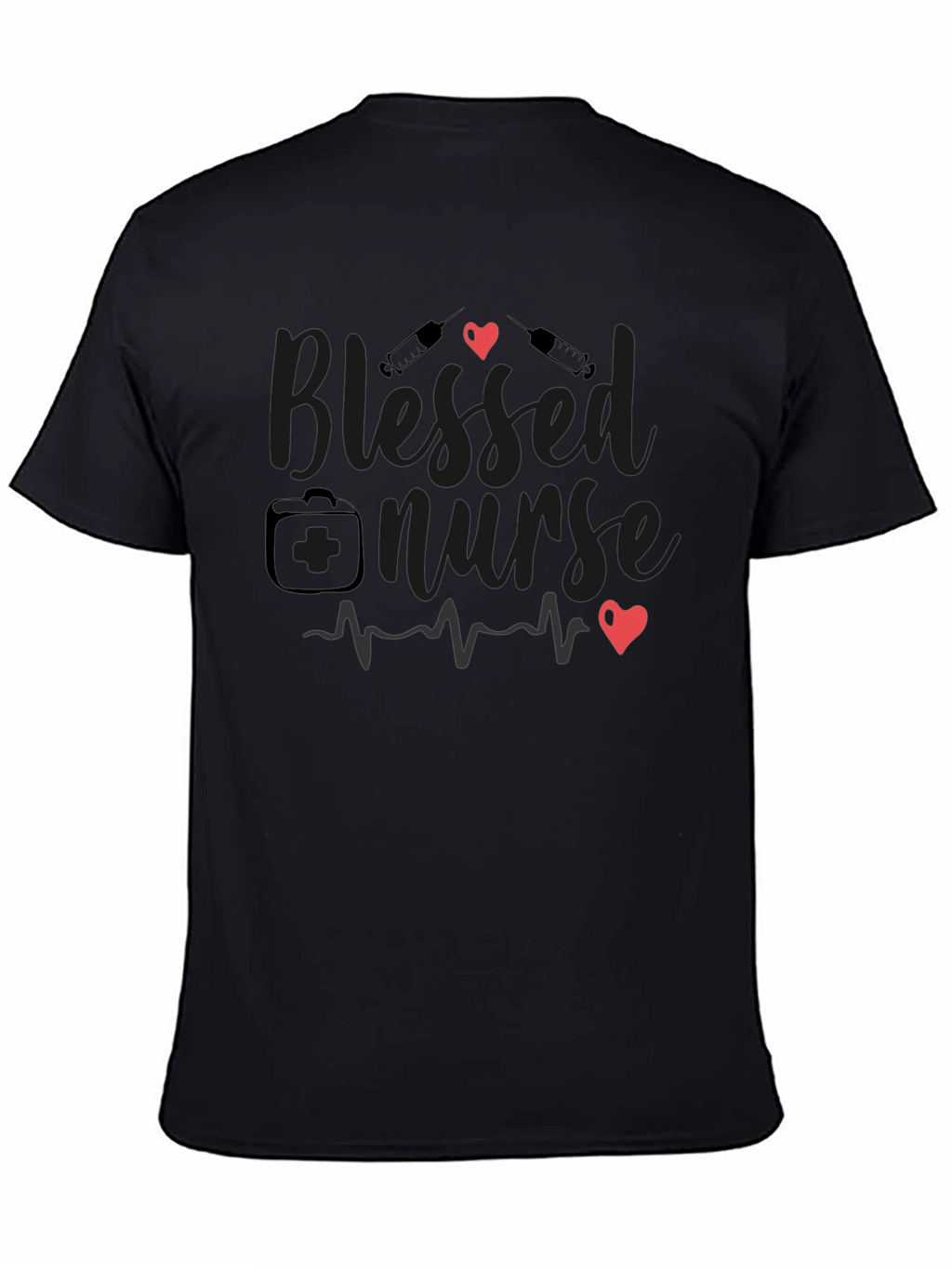 Blessed Nurse Black T-Shirt Medical Profession