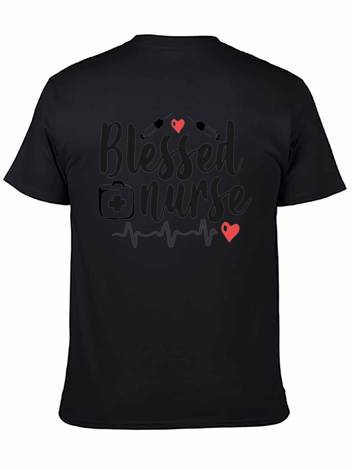 Blessed Nurse Black T-Shirt Medical Profession
