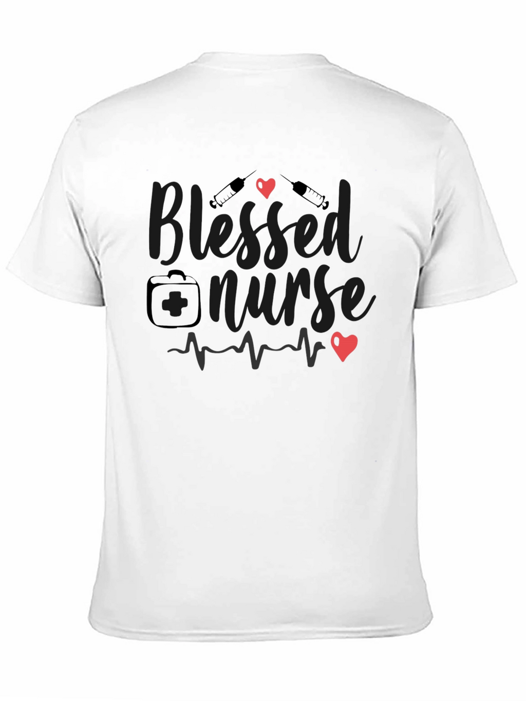 Blessed Nurse Black T-Shirt Medical Profession