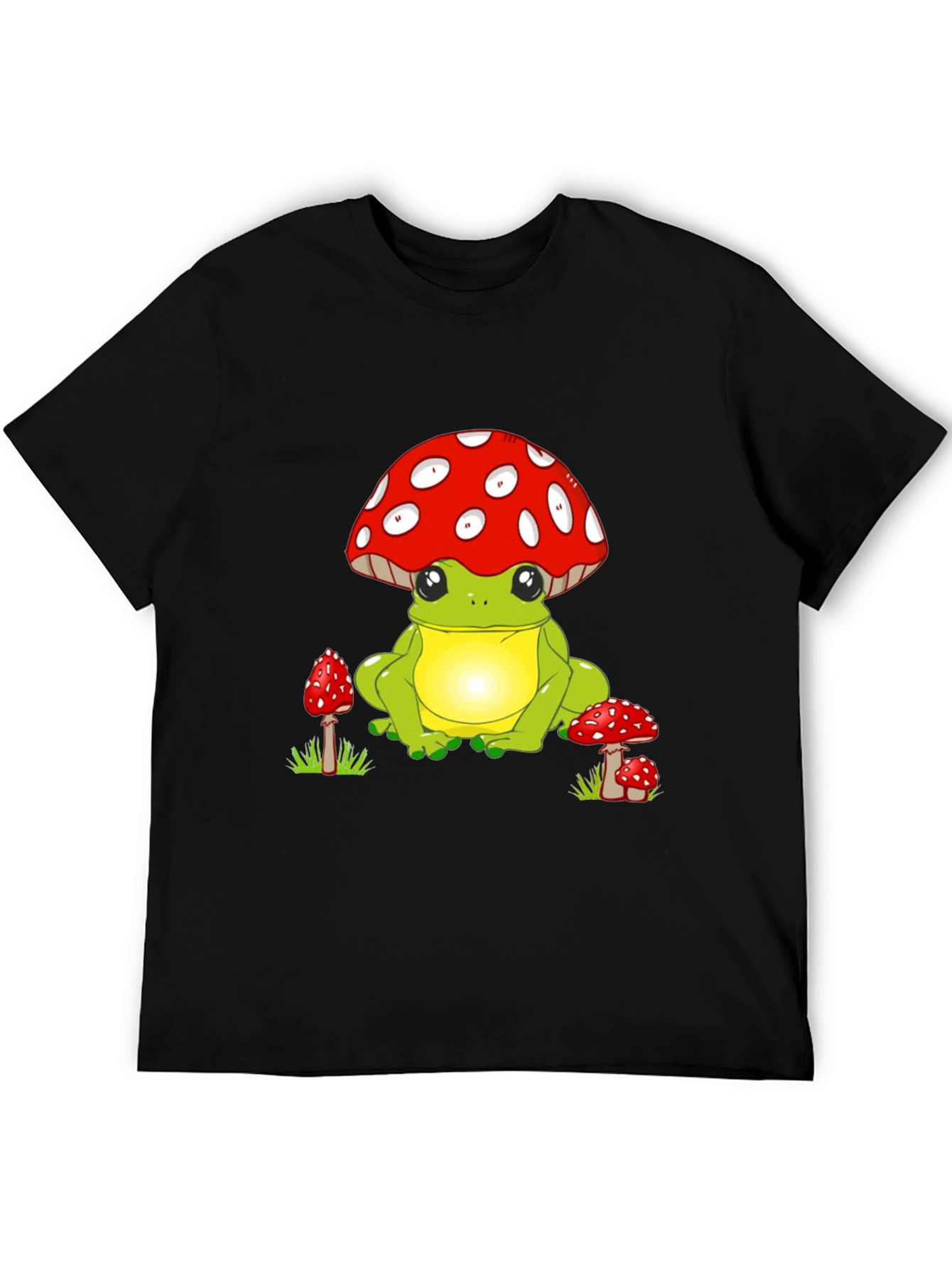 Frog on Mushroom T-Shirt - Cute Cartoon Design