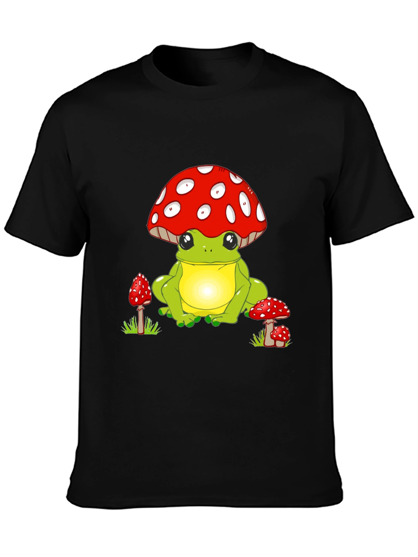 Frog on Mushroom T-Shirt - Cute Cartoon Design