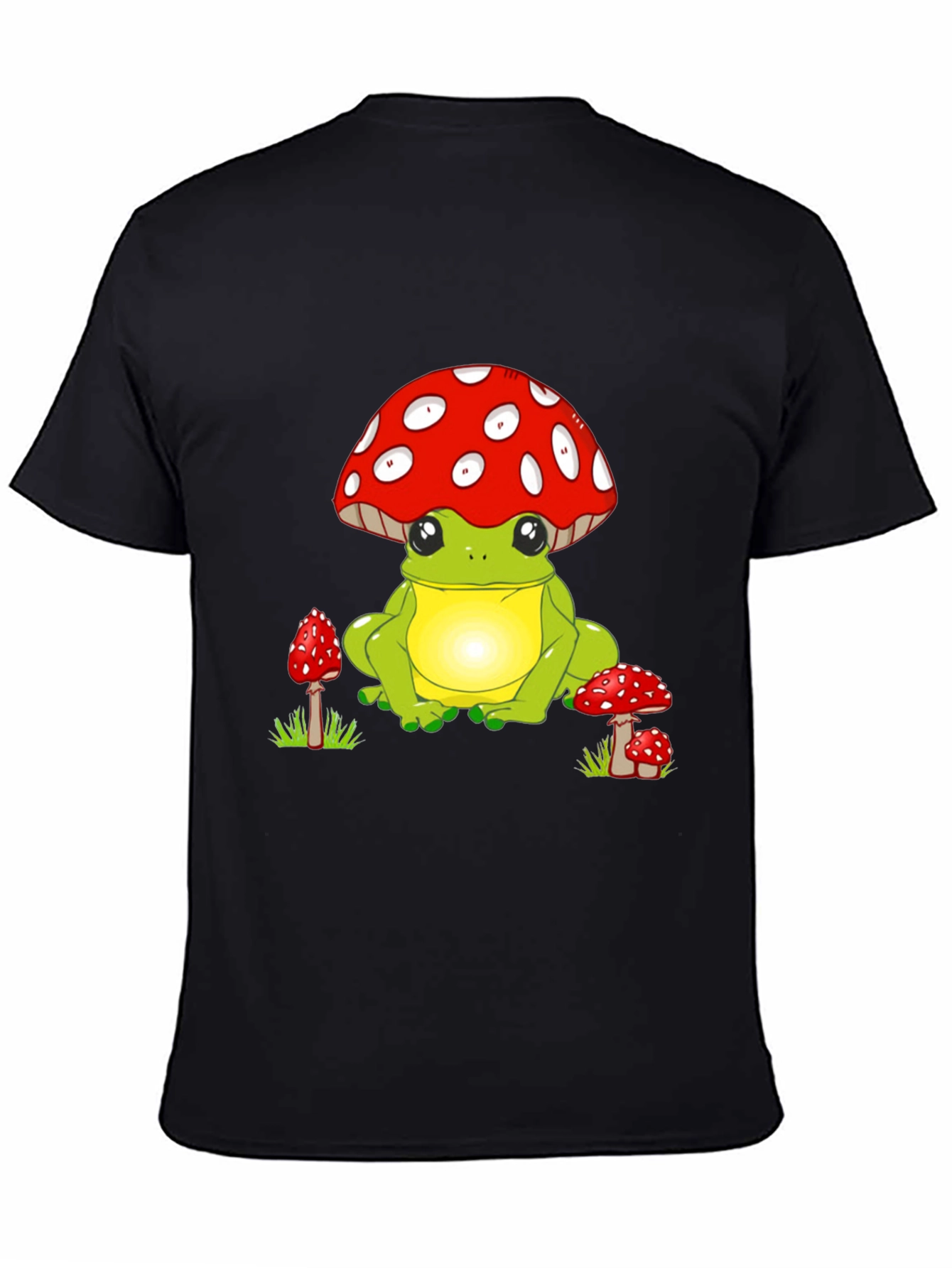 Frog on Mushroom T-Shirt - Cute Cartoon Design
