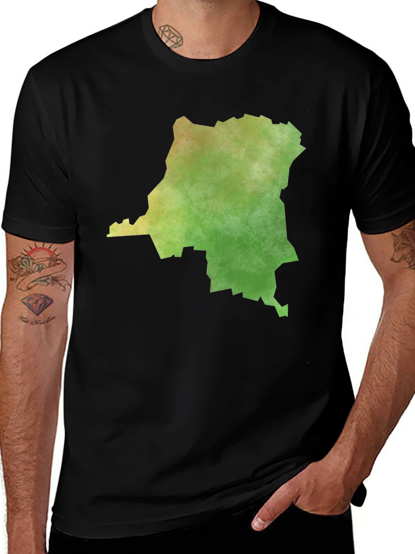 Congo Map Graphic Tee - Mens Black T-Shirt