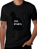 Fur Mama Cat Silhouette Graphic Tee