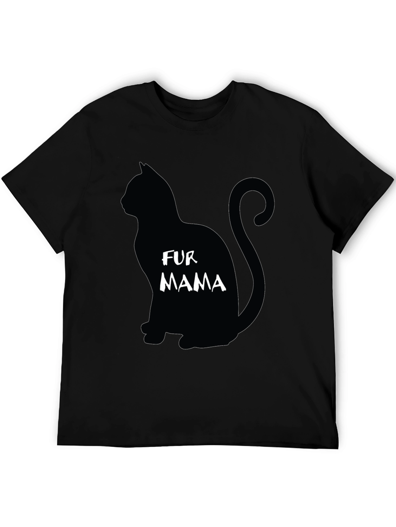 Fur Mama Cat Silhouette Graphic Tee