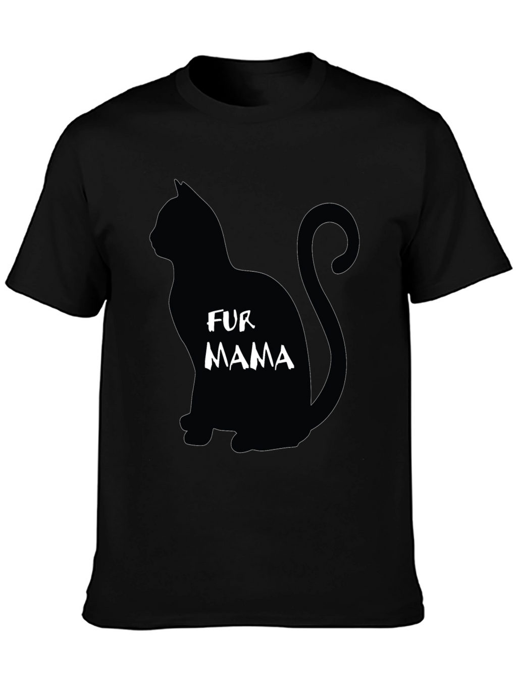 Fur Mama Cat Silhouette Graphic Tee