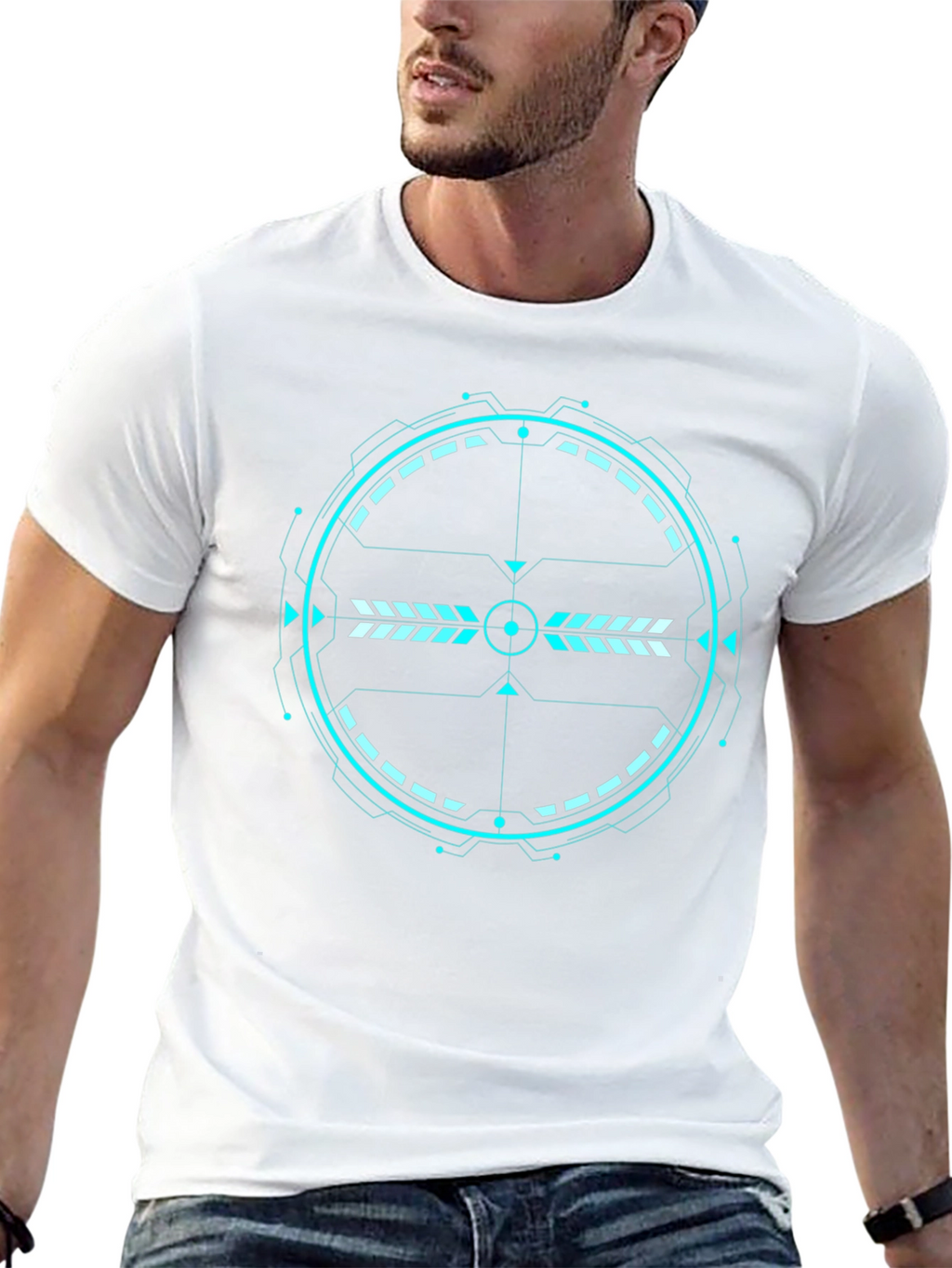 Futuristic Target Graphic Tee - Black