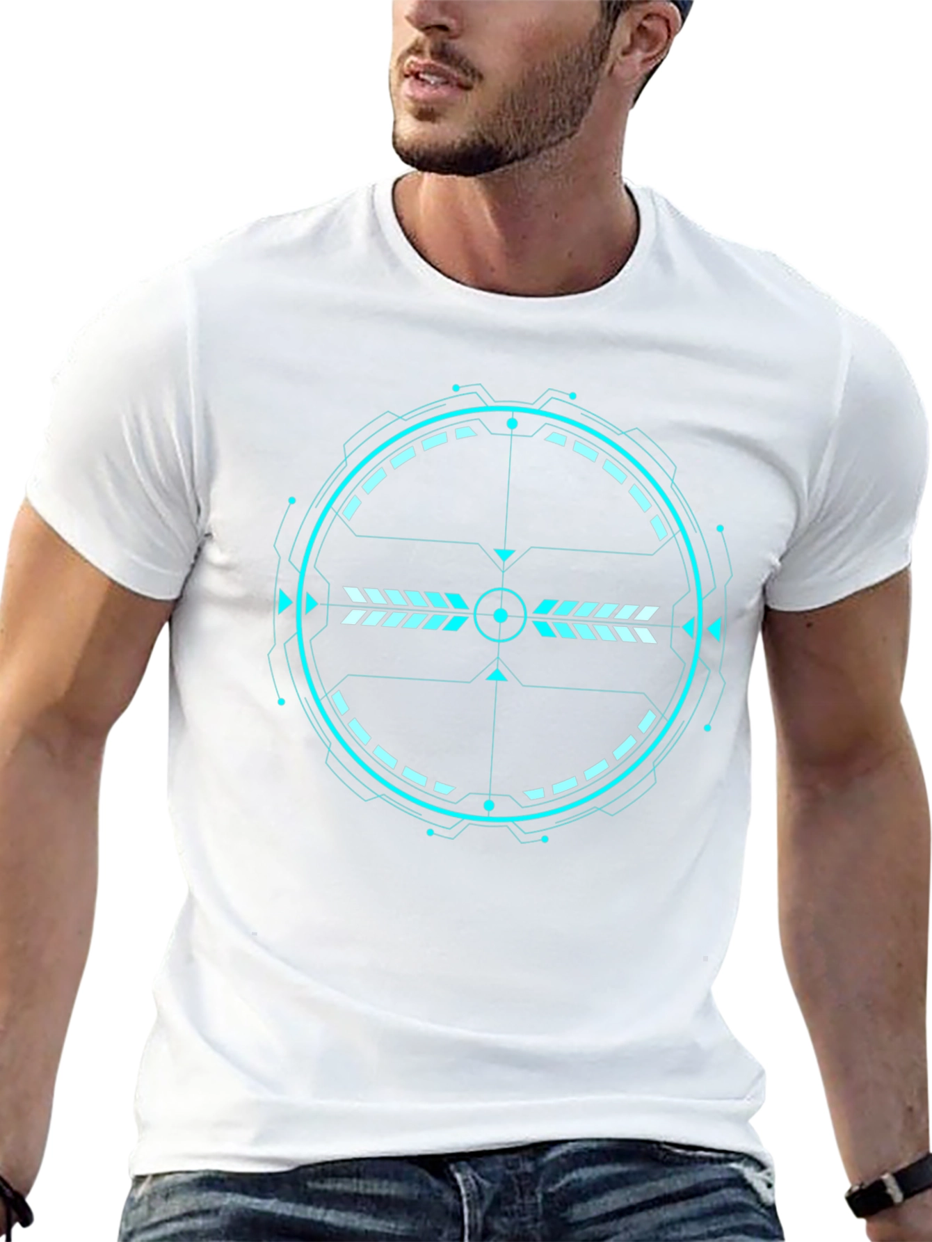 Futuristic Target Graphic Tee - Black