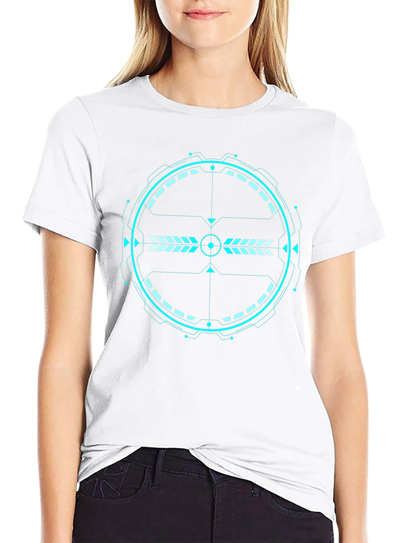 Futuristic Target Graphic Tee - Black