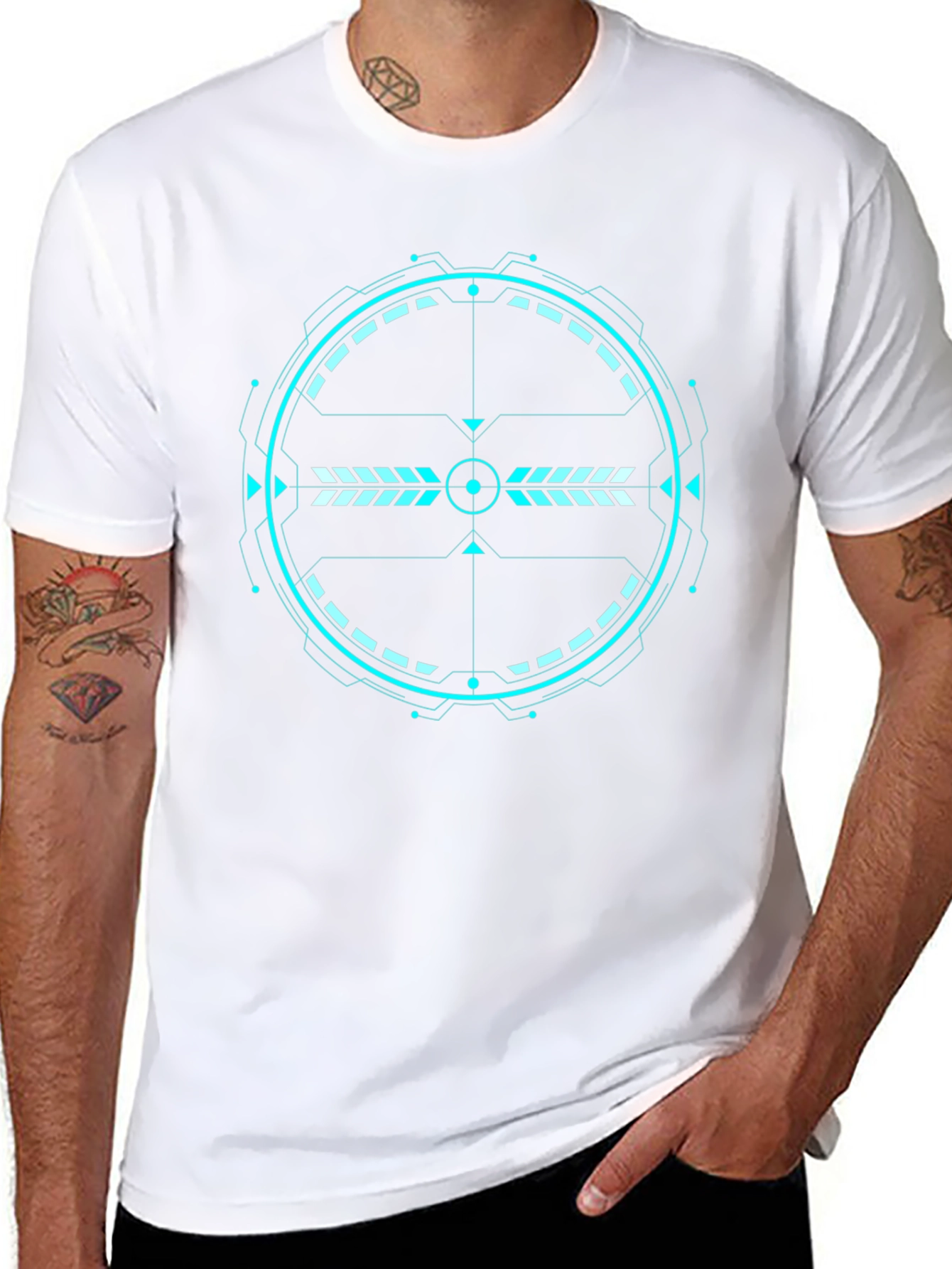 Futuristic Target Graphic Tee - Black