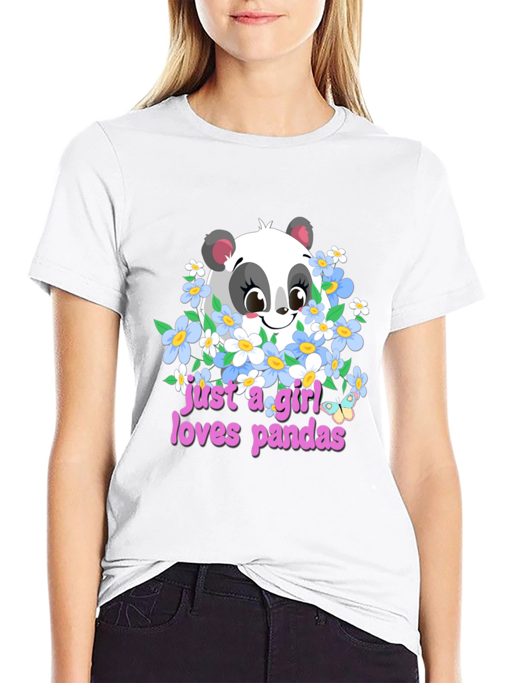 Cute Panda Girls T-Shirt