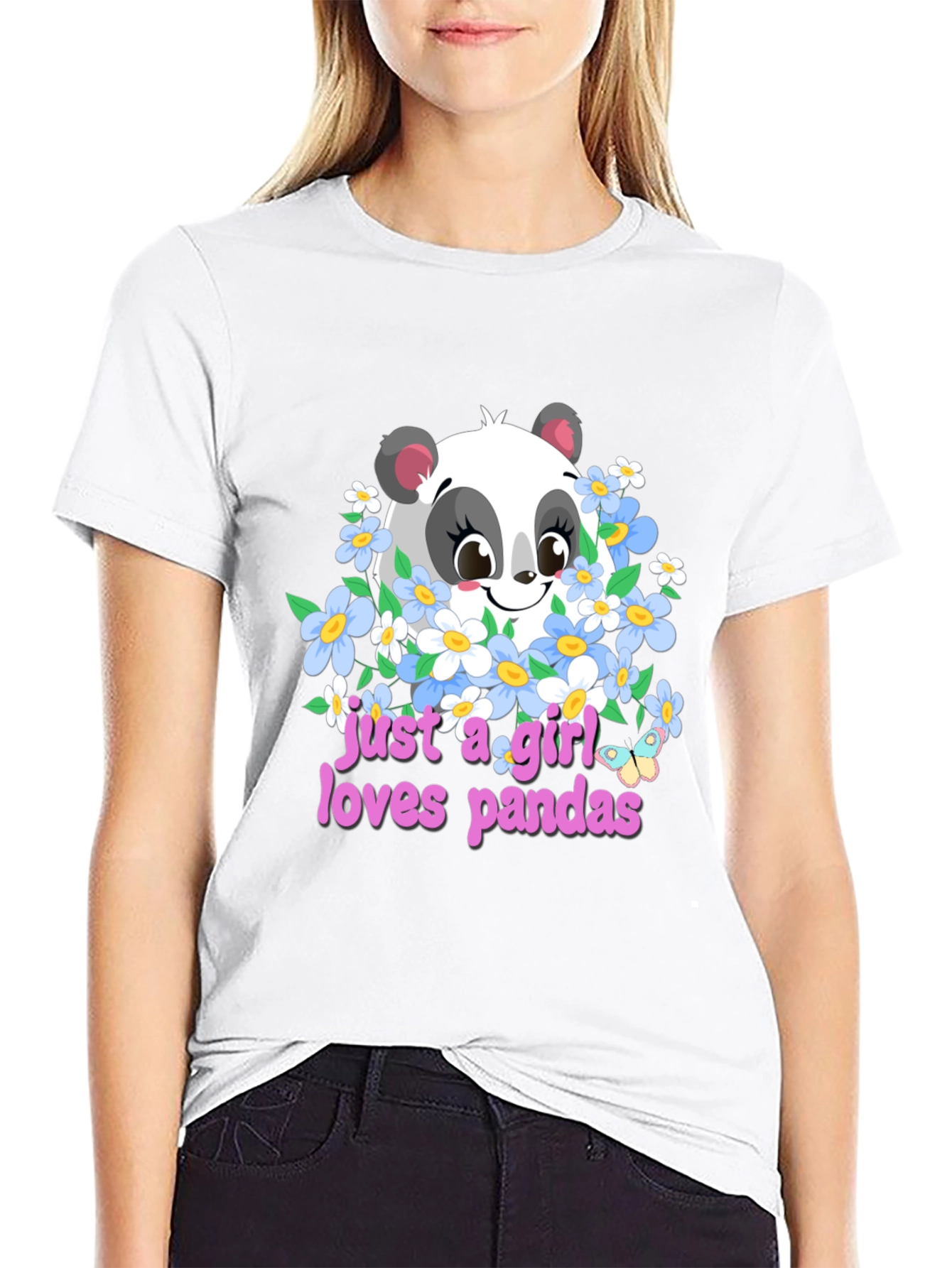 Cute Panda Girls T-Shirt