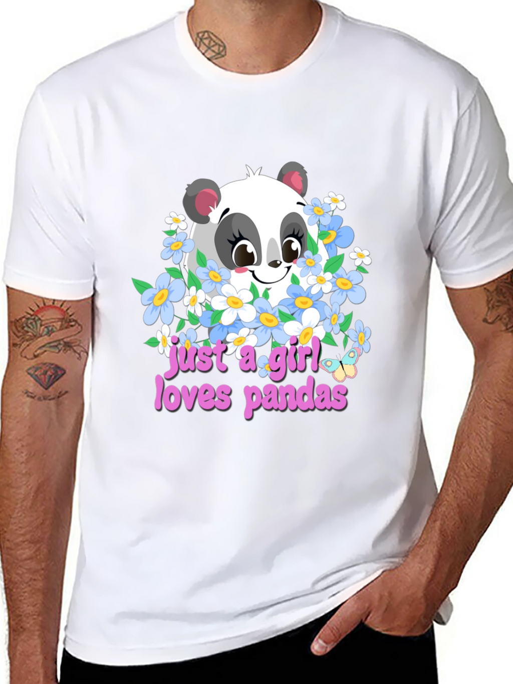 Cute Panda Girls T-Shirt