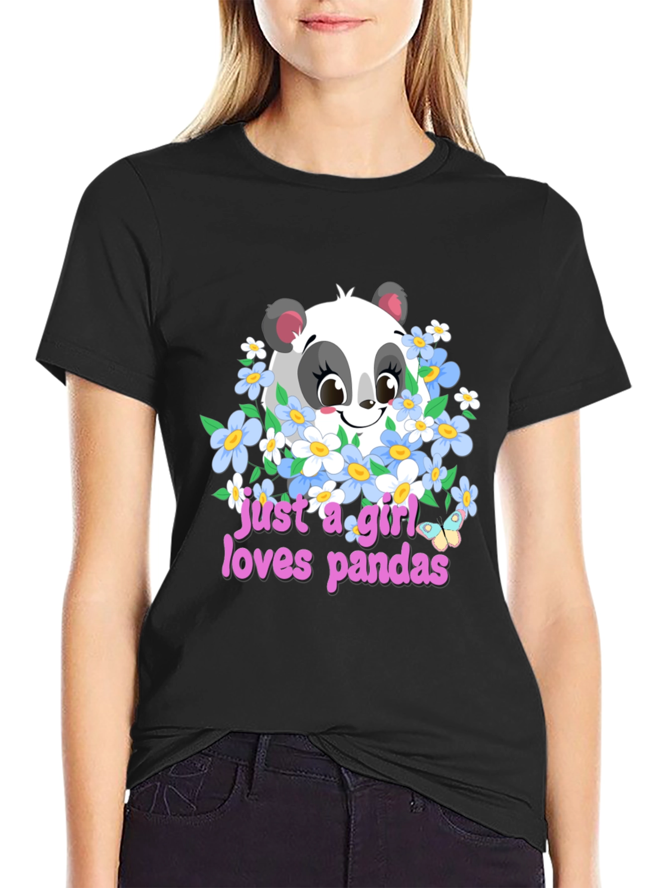 Cute Panda Girls T-Shirt