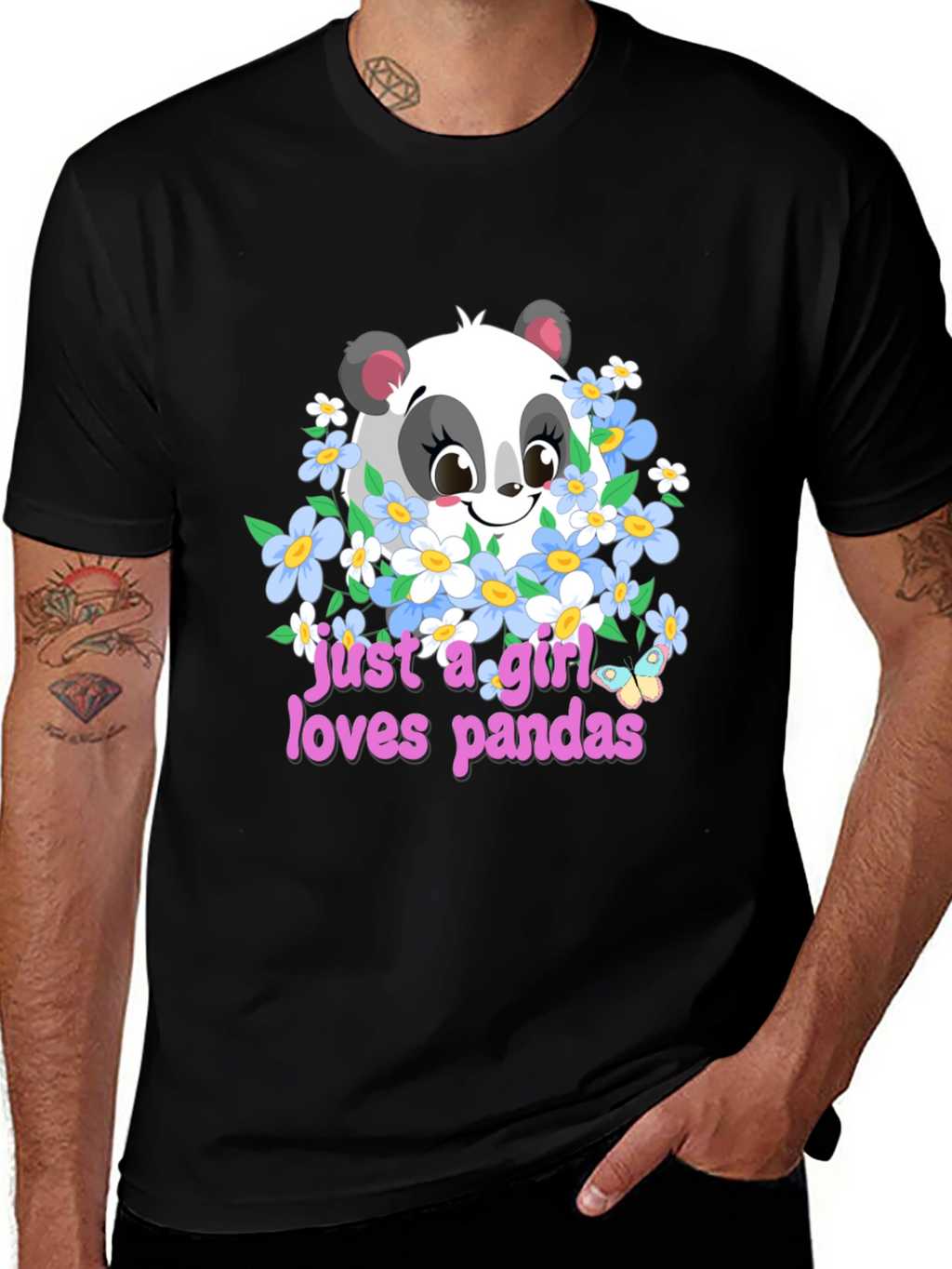 Cute Panda Girls T-Shirt