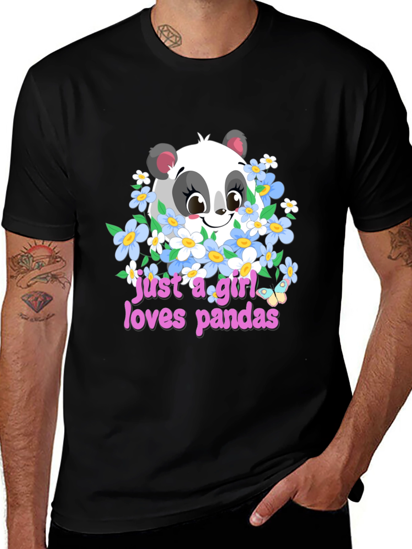 Cute Panda Girls T-Shirt