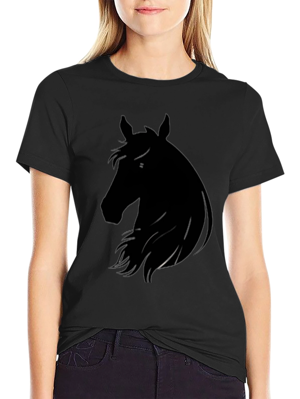 Horse Silhouette Black T-Shirt