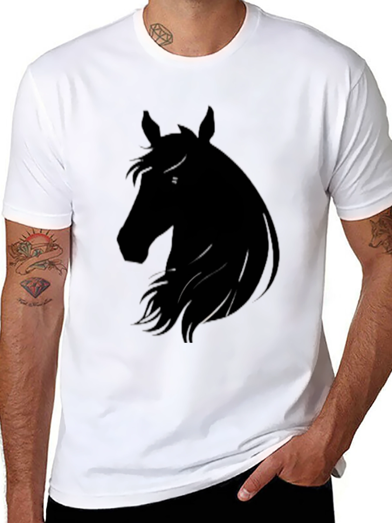 Horse Silhouette Black T-Shirt