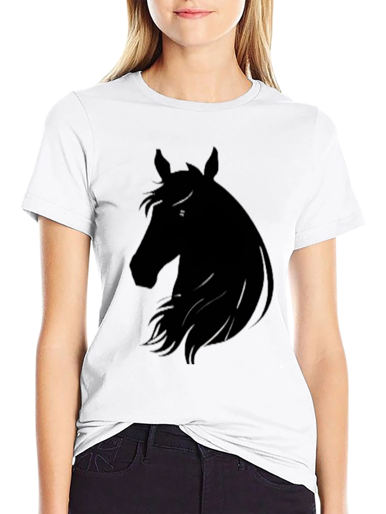 Horse Silhouette Black T-Shirt