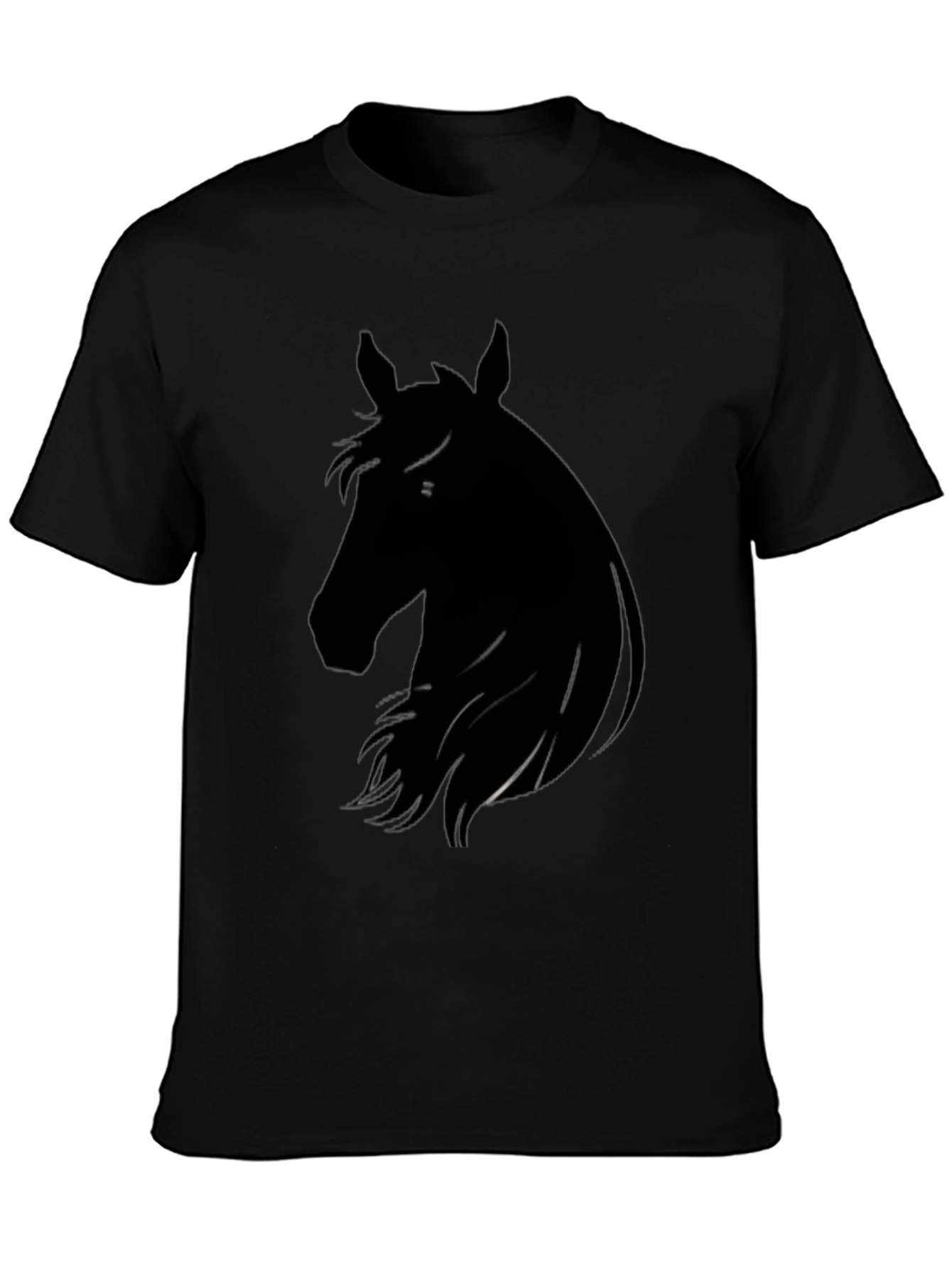Horse Silhouette Black T-Shirt