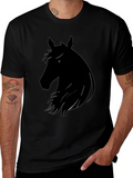 Horse Silhouette Black T-Shirt