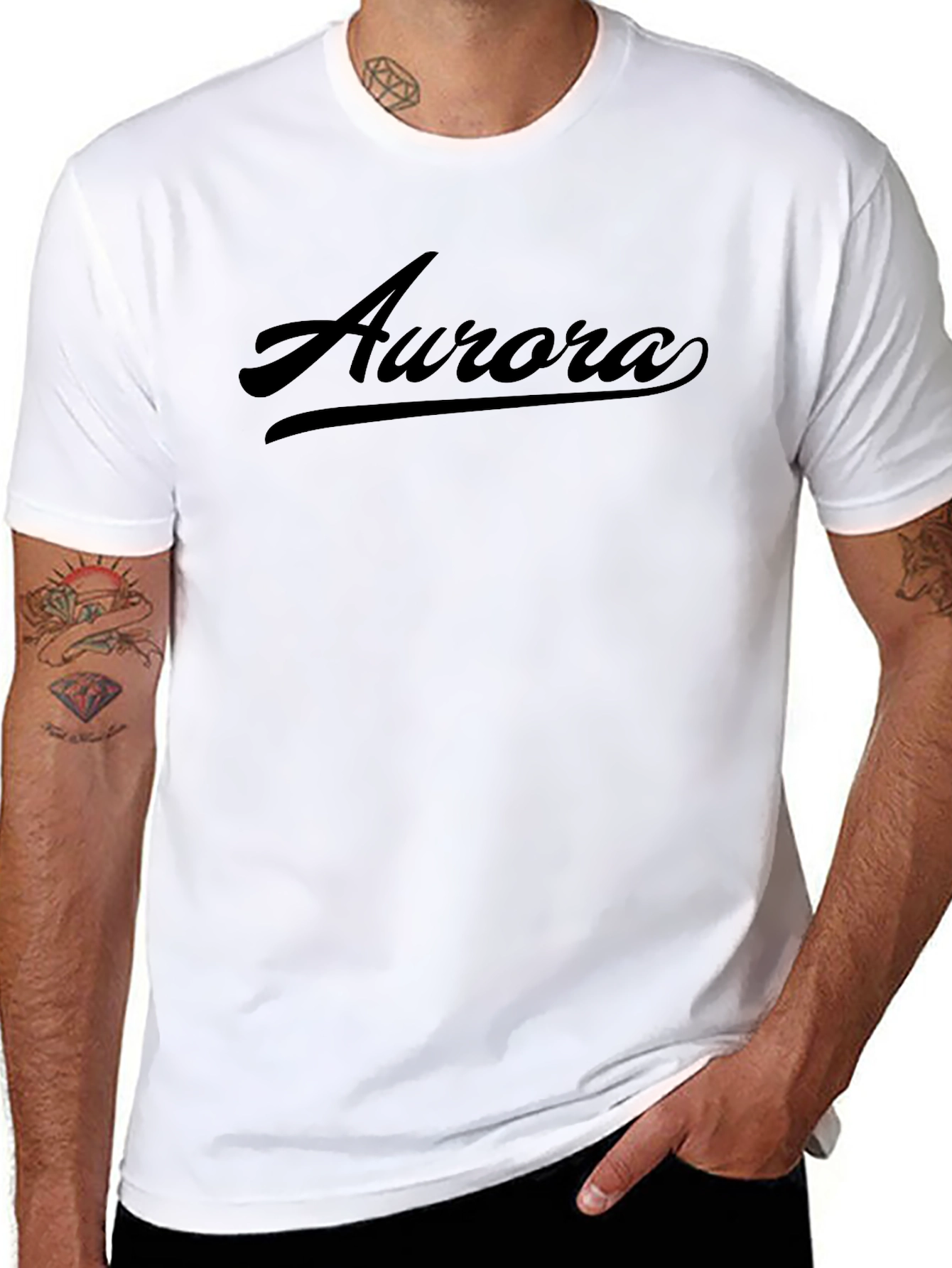 Aurora Script Black T-Shirt