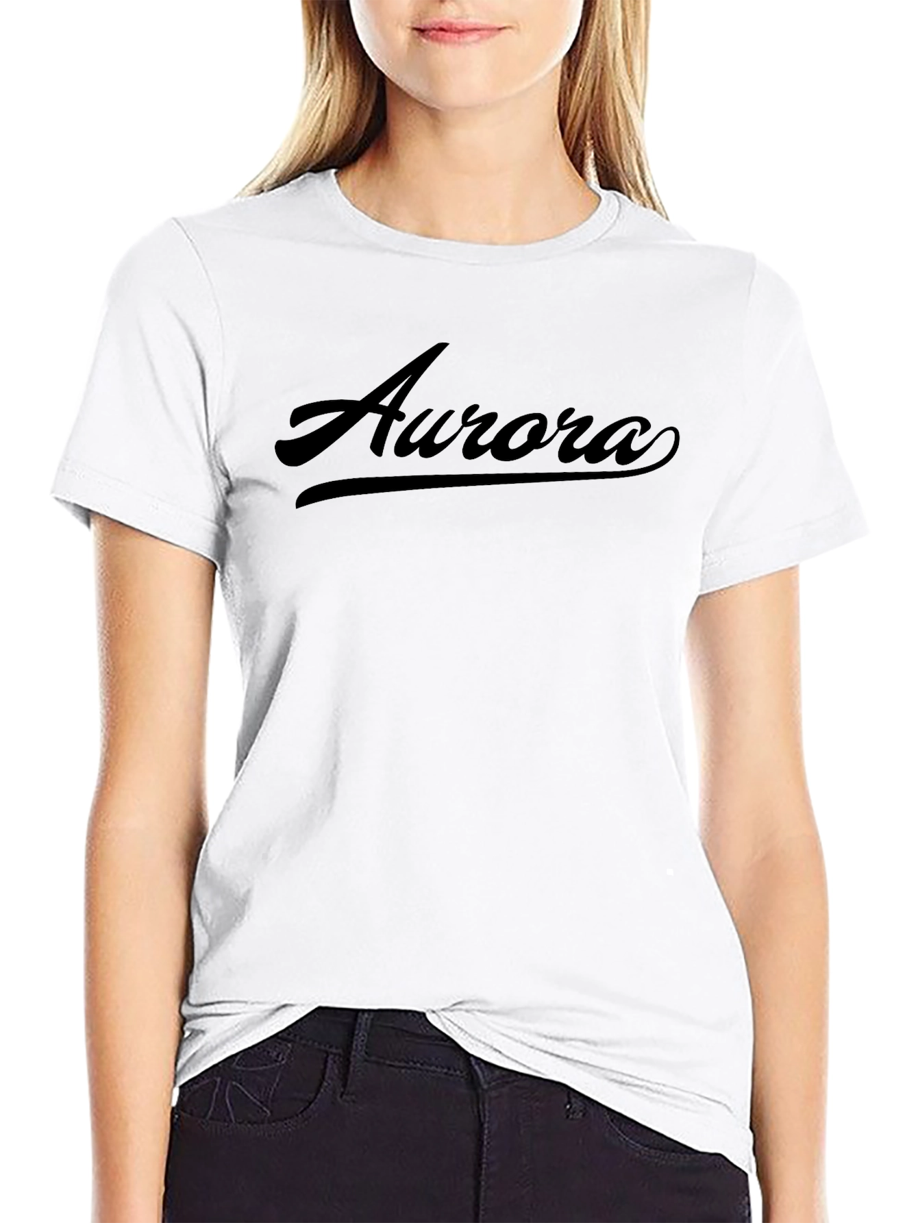 Aurora Script Black T-Shirt