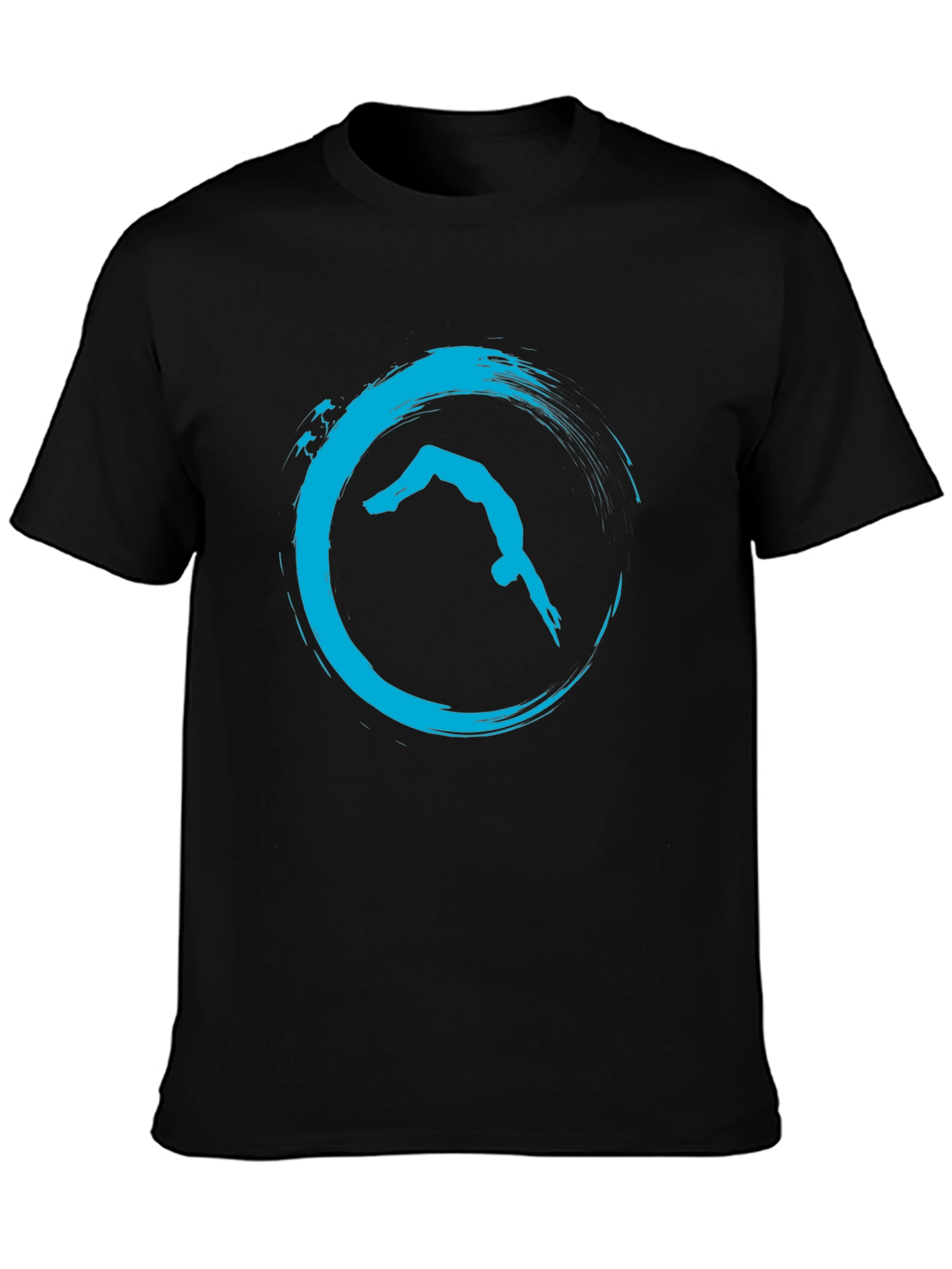 Diver Graphic Tee - Black T-Shirt with Blue Diving Design