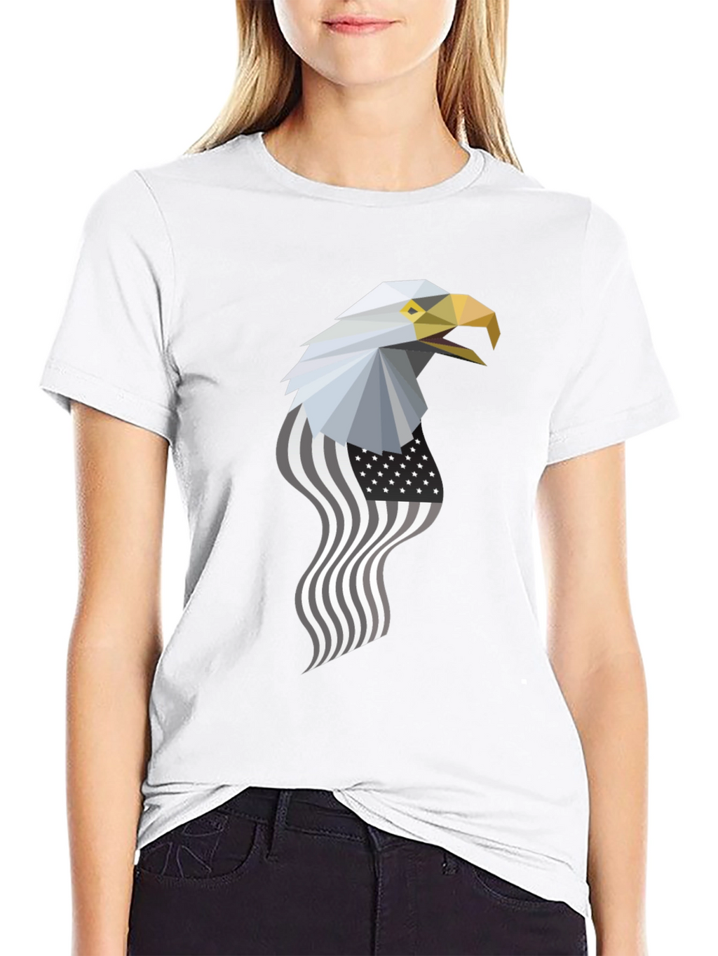 Geometric Eagle American Flag Graphic Tee