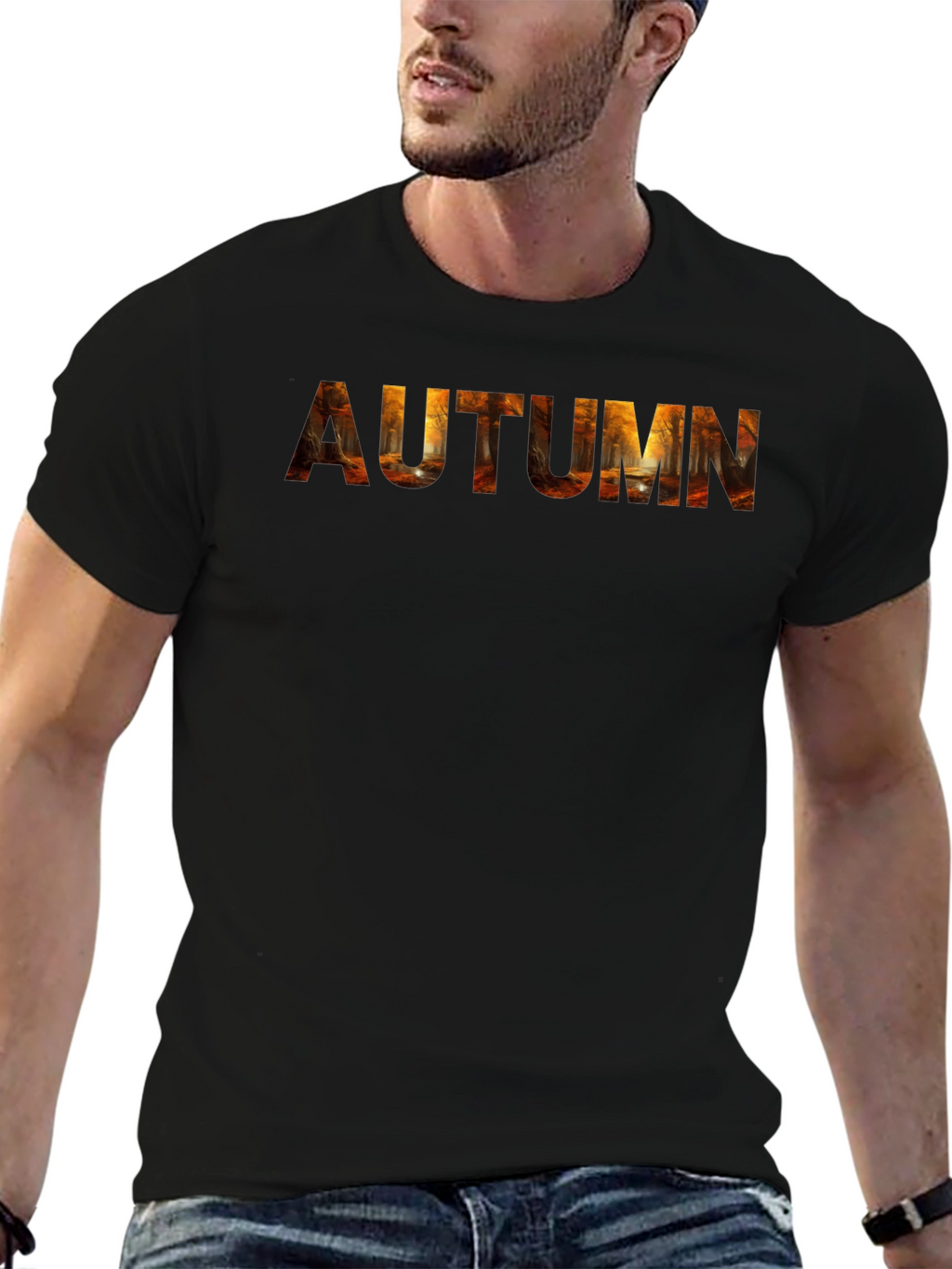 Autumn Themed Black T-Shirt