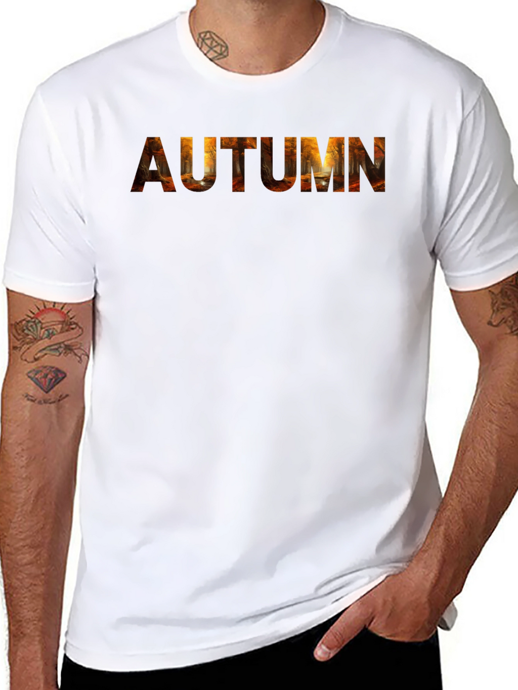 Autumn Themed Black T-Shirt