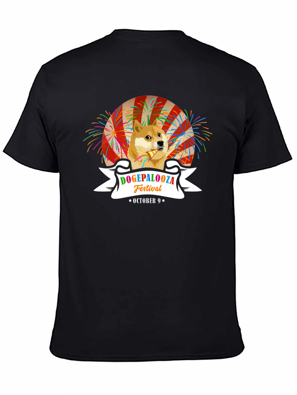 DogePalooza Festival Black T-Shirt October 9th Celebration
