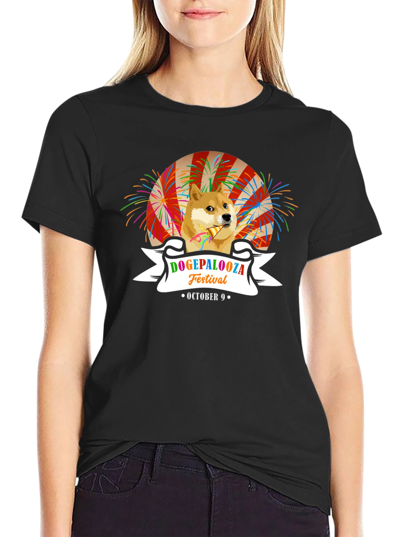 DogePalooza Festival Black T-Shirt October 9th Celebration